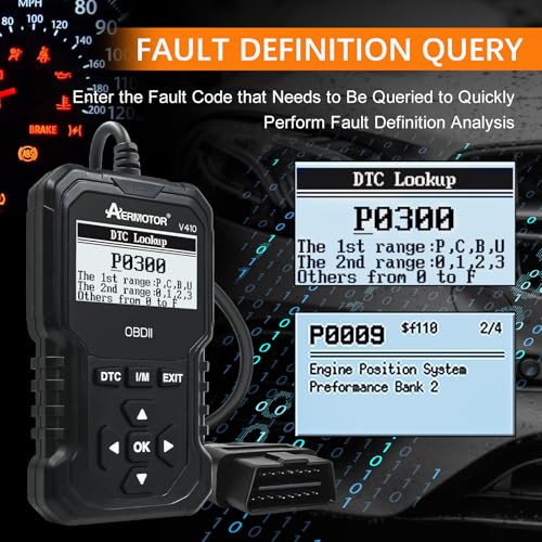 OBD2 Scanner, V410 Car Scanner Diagnostic Tool: Engine Fault Code Reader Scan Tool with Live Data/Freeze Frame for All OBDII Cars After 1996,Black - color: black