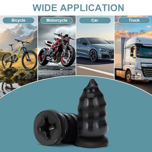 60PCS Tire Repair Rubber Nails Kit, Screw in Tire Plugs for Tubeless Tires, Fast Emergency Flat Tire Repair Tool, Easy DIY Tire Puncture Fix for Car Motorcycle Truck SUV Bike
