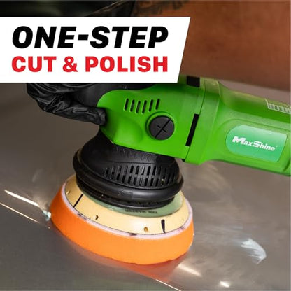 Maxshine M15 Pro Dual Action Polisher & AIO Polish Kit – 15mm Long Throw 1000W Car Buffer with 5” Backing Plate, Variable Speed 2,500–5,000 OPM – Detailing Tool for Cars, Trucks, SUVs & Boats - color: 5" Aio Polish Kit