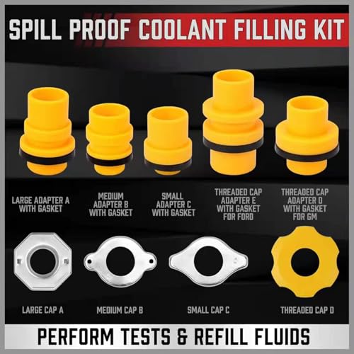 No-Spill Coolant Funel Kit Spill-Free Radiator Funnel Set Radiator Funnel Burping Kit Extra Funnels and Adapters for Universal Vehicle 15Pcs