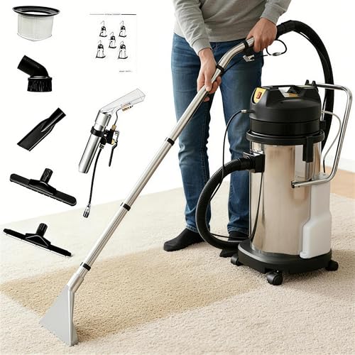 40L/11Gal Commercial Carpet Cleaner Machine, 6-in-1 with Dual Motors | Professional Heavy-Duty Floor Cleaner for Home & Commercial, Upholstery & Hard Floor (2-Parcel Ship)