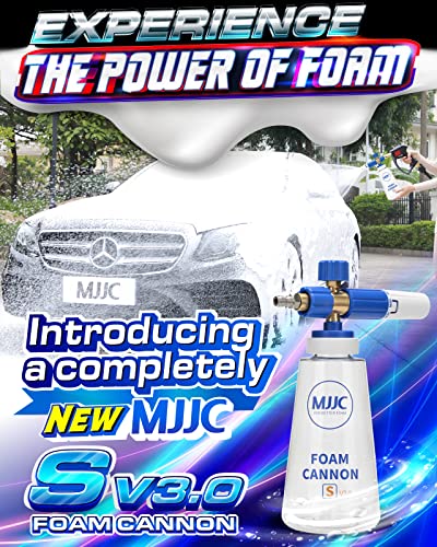 MJJC Foam Cannon S V3.0 (Thicker Snow Foam Technology) with 1/4 Inch Quick Connector for Pressure Washer & MJJC Foam Soap(20 fl oz) Kit - color: V3.0 (1/4" Quick Connector) + SOAP (20 fl oz)