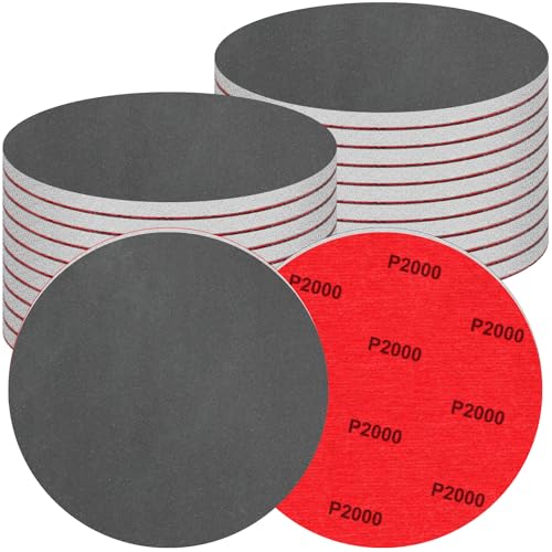 20 Pcs 6 Inch Sanding Sponge Disc Set, 2000 Grit Hook and Loop Foam Sanding Pads, Washable Reusable Sandpaper Assortment for Random Orbital Sander, Wood, Metal, Auto, Wet Dry Finishing - color: 2000 Grit, size: 6 Inch