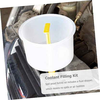 15-Piece Spill Proof Coolant Filling Funnel Kit for Radiator Automotive Repair Tool for Effortless Fluid Transfer and Leak Prevention
