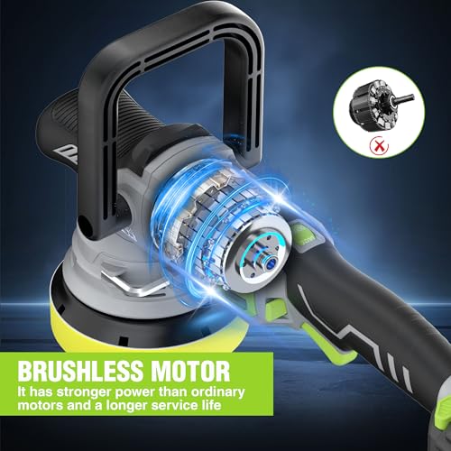WORKPRO 20V Cordless Car Buffer Polisher Kit with 4.0Ah Battery, 7-Speed | 2000 to 5000 RPM, Pulidora De Autos, for Car Polishing & Waxing