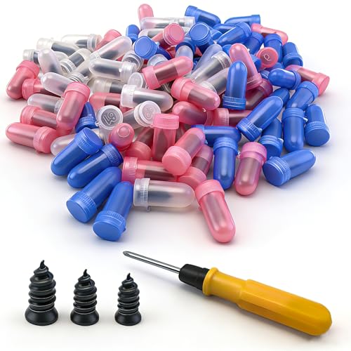 100 Pcs Tire Repair Rubber Nail, Tire Repair Screws Vacuum Tire Repair Nail Tire Screws Plugs 3 Size with Screwdriver Self-Service Tire Screw Plug Repair Kit Fast Tool for tire Puncture Repair