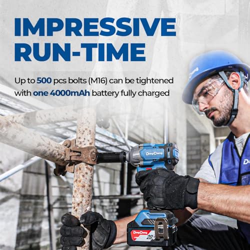 Dong Cheng 20V Brushless Impact Wrench, Max Torque 503 ft-lbs (682 N.m), 1/2 inch with 3 Mode Speed, 2400 RPM Cordless Impact Gun, Bare Tool - style: Bare Tool