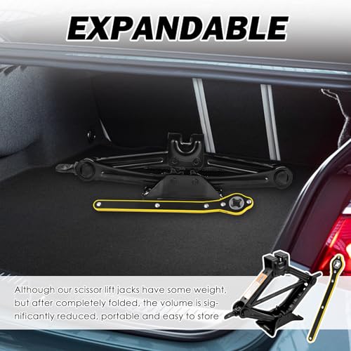 Heavy Duty Scissor Jack for Car,Portable Scissor Car Jack Kit with 1.5T (3307lbs) Capacity & Ratchet Handle,Essential Cars Tire Changing Kit as Cars Emergency Kits