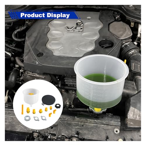 15PCS No-Spill Coolant Funnel Kit, Spill Proof Auto Radiator Coolant Filling Funnel Flush Kit with Adapters, Universal Vehicle Antifreeze Bleeder Accessories for Most Cars
