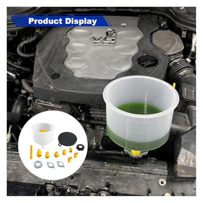 15PCS No-Spill Coolant Funnel Kit, Spill Proof Auto Radiator Coolant Filling Funnel Flush Kit with Adapters, Universal Vehicle Antifreeze Bleeder Accessories for Most Cars