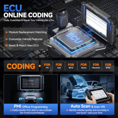 Bidirectional Scan Tool VDIAGTOOL VD70S, 2026 Wireless OBD2 Scanner Diagnostic Tool with 39+ Resets, All System Scanner for Car, FCA Autoauth, CAN FD & DoIP, Online Coding, PMI, 3 Years Update