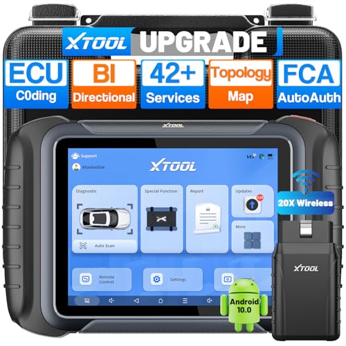 XTOOL D8W Wireless Bidirectional Scan Tool, AI-Assisted OBD2 Scanner with Topology, 3-Year Updates, ECU C0ding, PMI, 42+ Resets, Full Diagnostic Scanner for Car, Crankshaft Relearn, FCA/CAN FD/DoIP