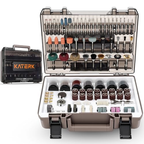 Katerk 420PCS Rotary Tool Accessories Kit Universal Drill Bit Tool Set Fits Dremel Rotary Tool 1/8" Shanks for Easy Cutting, Sanding, Polishing, Carving, Grinding, Sharpening, Drilling, Engraving