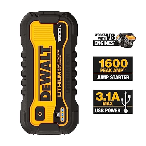 DeWalt DXAELJ16 1600 Peak Amp Jump Starter Battery Booster with USB Power Station - size: 1600 Peak Amp