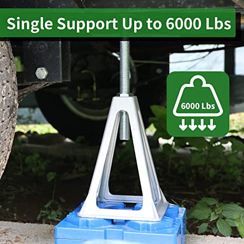 RVGUARD RV Stack Jacks 2 Pack, Aluminum Stabilizer Jacks for RV Trailer Camper, Single Support Up to 6000 Lbs, Adjustable from 11" to 17" - size: 2 Pack