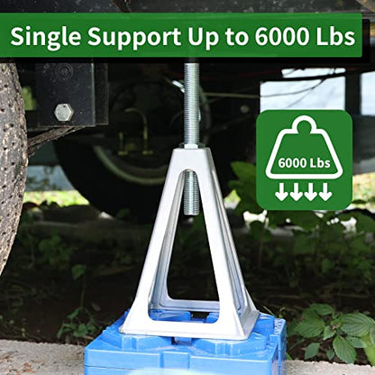 RVGUARD RV Stack Jacks 2 Pack, Aluminum Stabilizer Jacks for RV Trailer Camper, Single Support Up to 6000 Lbs, Adjustable from 11" to 17" - size: 2 Pack