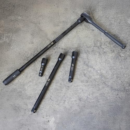 NEIKO 00248A 1/2-Inch-Drive Impact Extension-Bar Set, Impact Socket Extension Made with CrV Steel, 1/2 Impact Extension Set Includes 3-Inch, 5-Inch, 10-inch, 15-inch - size: 4 Piece, (3", 5", 10", 15"), style: Impact Extension