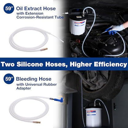 WORKPRO 3L Vacuum Brake Bleeder Kit, Pneumatic Brake Bleeder for One Person | 1L Brake Fluid Refill Bottle, 22 Adapters, Air Coupler & Gloves, Brake Bleeding Tool for Various Vehicles, Motorcycles