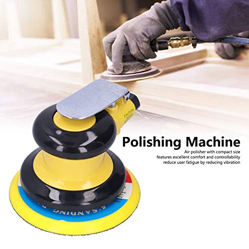 5 Inch Pneumatic Polisher Air Sander 10000RPM, Dual Action Buffing Machine & Grinding Tool Kit for Wood Metal Fiberglass, Auto Detailing Car Paint Finish
