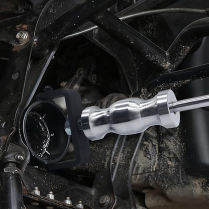 Heavy Duty CV Axle Removal Tool for ATV and UTV, 3.8 lb Slide Hammer | Fits ATV and UTV CV joints under 98 mm OD; heat-treated steel puller, 8-screw locking mechanism and 3.8 lb slide hammer