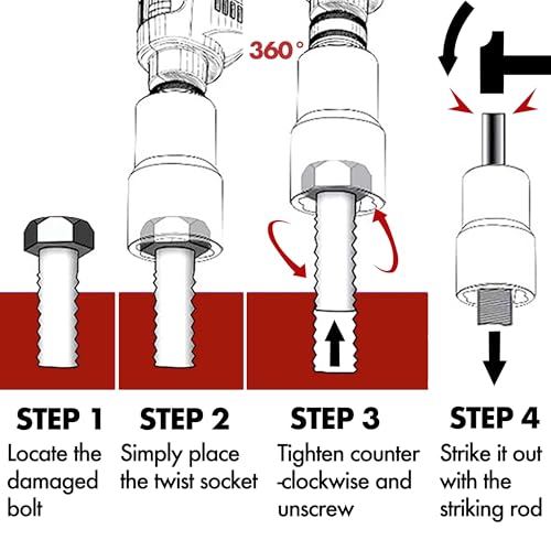 7 PCS Lug Nut Remover Socket Set Heavy Duty 1/2" Drive Wheel Lock Bolt Extractor Kit Large Size 17-26mm for Stripped, Damaged, Rounded Bolts and Fasteners, Cr-Mo Steel - style: 7pcs