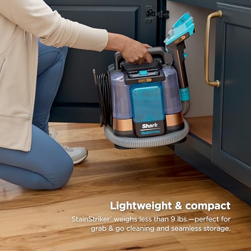 Shark StainStriker HairPro Portable Carpet, Upholstery and Area Rug Cleaner with Pet Mess and Hair Tools, Self Cleaning, Perfect for Car Interiors, 4 and Solution, Copper, PX251 - style: StainStriker w/ HairPro + 4 Tools
