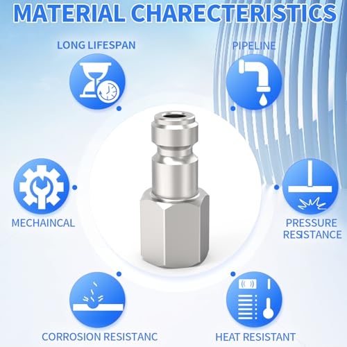 ChillWaves Automotive T-Style Air Plug, 1/4" NPT Female Pneumatic Plugs, Air Compressor Accessories Fittings(20-PACK) - size: 1/4" FNPT(1/4" Body)