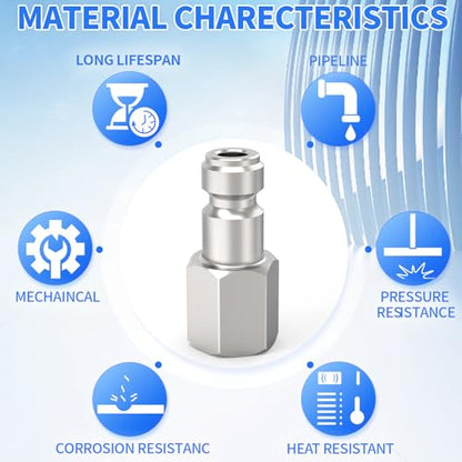 ChillWaves Automotive T-Style Air Plug, 1/4" NPT Female Pneumatic Plugs, Air Compressor Accessories Fittings(20-PACK) - size: 1/4" FNPT(1/4" Body)