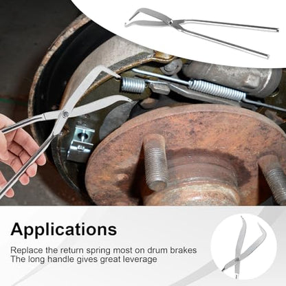 8 PC Drum Brake Tool Kit with Adjusting Tool | Complete Brake Spring Set with Brake Spring Compressor &Brake Spoon, for Brake Service with Spring Pliers, Spring Replacemen