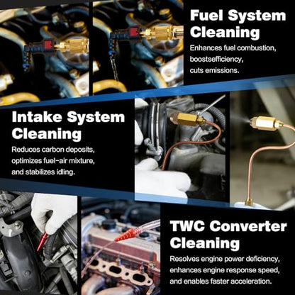 Fuel Injection Systems Cleaner Kit - 1000ML 150PSI Non-Dismantle Fuel Injector Cleaner Tester for Automotive Intake Valve Manifold Throttle Body Catalytic Converter