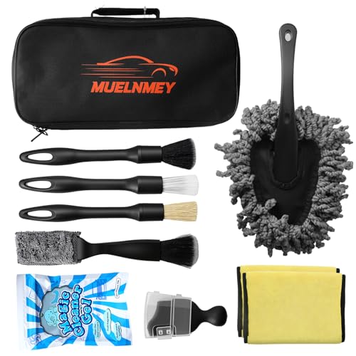 10PCS Car Detailing Brush Kit, Soft Boar Hair Brush, Car Interior Detail Brush, Fiber Brush, Car Dust Removal Brush, Car Cleaning Gel, Car Interior Cleaning Kit for Trucks, Cars, RVs, SUVs - size: 10PCS