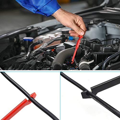Electronic Wire Piercing Probe Clip for Automotive Diagnostic Tester Tool, Puncture Wire Back Probe Pins Insulation for Car Circuit Detection Black&Red, 2 Pack - size: 4mm
