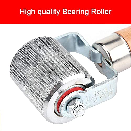 Aramox Patch Tire Repair Tool, Car Wheel Wood Handle Tire Patch Repair Stitcher Ball Bearing Roller Repair Tool (L)