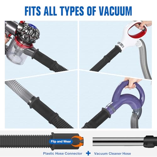 Sealegend Upgrade Dryer Vent Cleaner Kit Vacuum Hose Attachment Compatible with Most Vacuum Cleaner, Quickly Lint Remover Cleaning Supplies, Black - color: Black