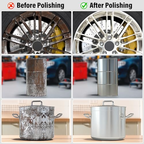BURMONG 8" Airway Buffing Wheels for 4.5" Angle Grinder, 9PCS Buffer Polisher Wheel for Car, Aluminum Metal Polishing Wheel Pad and Compound Kit for Mirror Finish (5/8" Arbor Hole)