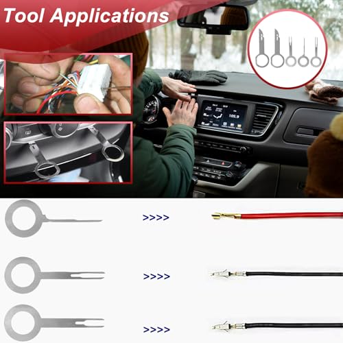 Doaho 19Pcs Car Trim Removal Tool,Auto Clip Pliers Fastener Remover Set,Pry Tool Repair Kit,Fastener Clips Removal Car Tool for Panel,Audio, Dash, Window,Clip and Upholstery with Storage Bag - color: Red-19pcs Trim Removal Tools