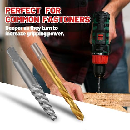 18Pcs Screw Extractor and Left Hand Drill Bit Set, Easy Out Broken Bolt Remover Reverse 6542/4341 HSS Steel Cobalt, Bolt Extractor Kit for Remove Stripped Screws, Damaged Bolts Studs - size: Upgarded Kit-18PCS