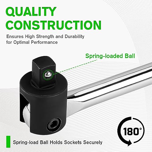SWANLAKE 1/2 Breaker Bar, 17.5" Length with 180° Rotatable Head, 1/2 inch Drive,CR-V Steel - style: 1PC