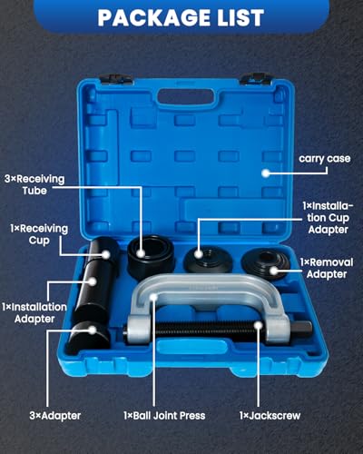 SIXIWANZI Ball Joint Press and Removal Kit, 10PCS U Joint Press and Removal Tool for Most 2WD and 4WD Cars and Light Trucks