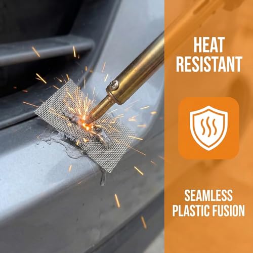 10PCS Car Welding Mesh, 1.97 x 5.91" Plastic Reinforcing Stainless Steel Thermoplastic Repair Wire Mesh Screen, Auto Bumper Repairing Plastic Wire Welding Kit, Universal for Vehicles - size: 1.97 x 5.91"