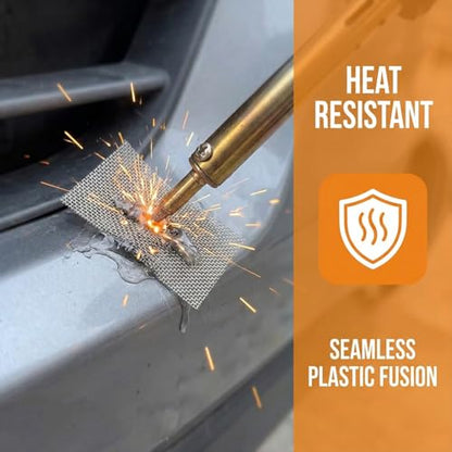 10PCS Car Welding Mesh, 1.97 x 5.91" Plastic Reinforcing Stainless Steel Thermoplastic Repair Wire Mesh Screen, Auto Bumper Repairing Plastic Wire Welding Kit, Universal for Vehicles - size: 1.97 x 5.91"