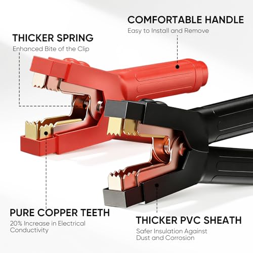 NOONE 2/0 Gauge 30 FT Heavy Duty Jumper Cables - 1500Amp Quick Connect Automotive Booster Jumper Cables for Car, SUV and Truck Battery - Jumper Cables Kit with Gloves, Goggles, Brushes in Carry Bag - size: 2/0Gauge x 30FT（Quick Connect）