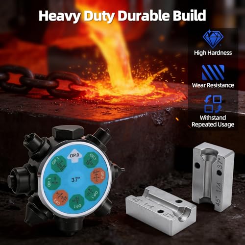 8MILELAKE Brake Line Flaring Tool Kit, 45 & 37 Degree Flaring Tool Set, Single Bubble Double Flare Tool for Brake Lines, Brake Tube Line Flaring Tool for 3/16" 1/4" 5/16" 3/8"