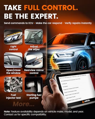 ANCEL DS500BT Bidirectional Scan Tool, Wireless Full-System OBD2 Diagnostic Scanner with 3000+ Active Tests, 28+ Service Functions, Lifetime Free Updates & CAN FD Support - color: Silver