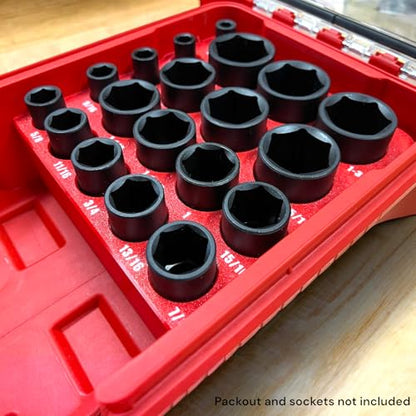 Packout Insert compatible with Milwaukee 1/2" Shockwave 19-Piece Impact Socket Set (49-66-7012)