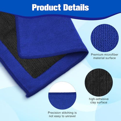 1 Pack Clay Towel 12 x 12 Inch, Blue Clay Bar Towel for Detailing | Clay Decontamination Towel for Car Paint, Reusable Synthetic Clay Bar Towel for Smooth Washing - color: Blue