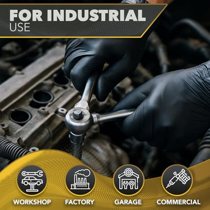 DAWG Black Nitrile Gloves, Disposable, Latex Free, Diamond Grip, Powder Free, Professional Grade - size: Small
