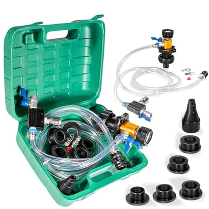 24444 Coolant System Refiller Kit, 5 Adapters, Eliminate Trapped Air, Test Radiator and Heating Core Lines for Leaks, Vacuum Fill Coolant Tool
