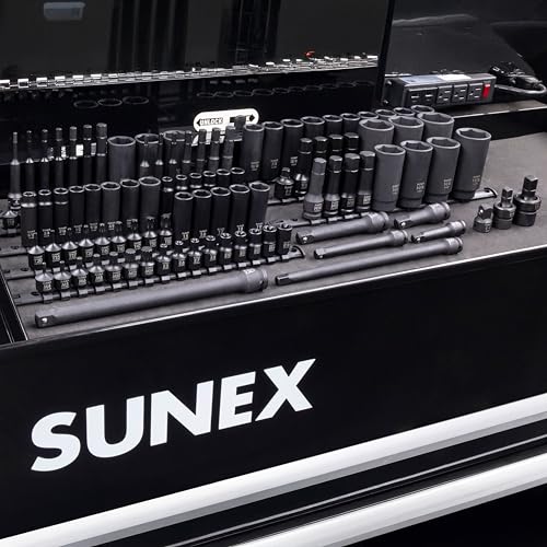 Sunex Tools 3/8" & 1/2" Drive SAE & Metric 6 Point Standard & Deep with Star (E and Tamperproof), Triple Square, & Hex Bit, 106-Piece, Model 10105 - size: 105-piece SAE/Metric