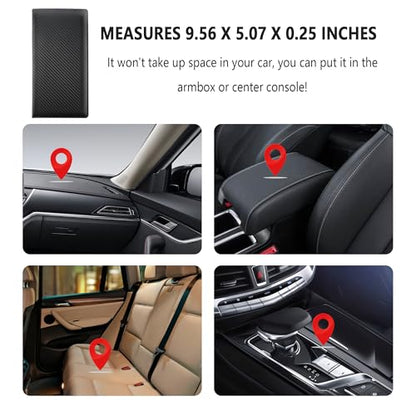 Car Registration and Insurance Holder,PU Leather Car Glove Box Organizer Car Document Holder for ID,Driver's License (Carbon Fiber Black) - color: Carbon Fiber Black